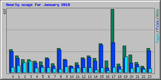 Hourly usage for January 2018